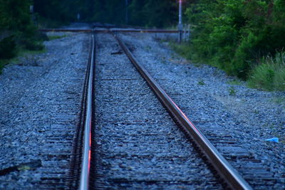 Surface level of railroad tracks