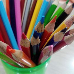 Close-up of colorful pencils