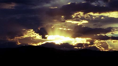 Scenic view of cloudy sky during sunset