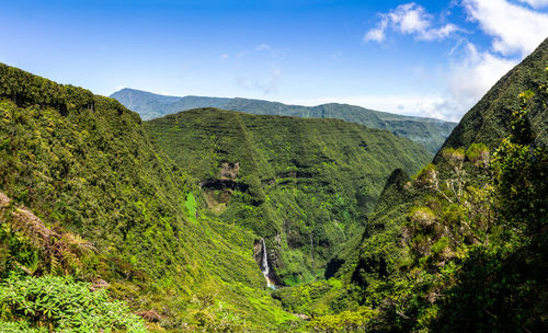 Scenic view of mountains against sky