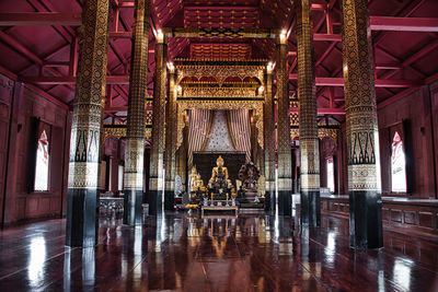 Interior of illuminated building