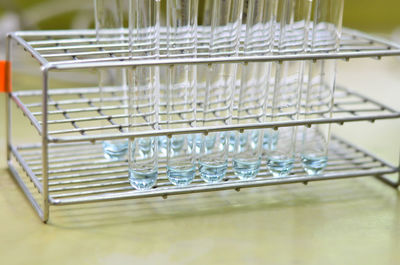 Close-up of empty glass on table