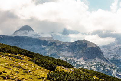 Scenic view of mountains against sky