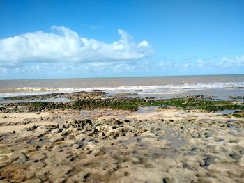 Scenic view of beach against sky