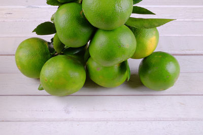 High angle view of apples on table