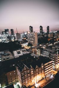 Illuminated city at night