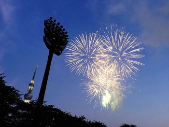 Low angle view of firework display