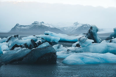 The glacial lagoon jökulsárlón in the vatnajökull national park, iceland.