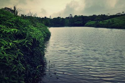 Scenic view of river against sky