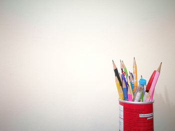 Close-up of multi colored pencils