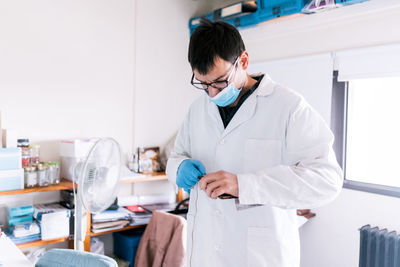 Male scientist working in laboratory