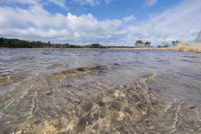 Scenic view of beach against sky