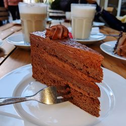 Close-up of breakfast served on table