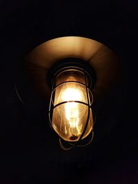 Low angle view of illuminated light bulb