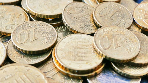 Full frame shot of coins