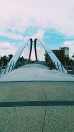 Modern bridge against sky in city