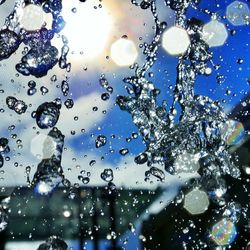 Close-up of water drops on glass