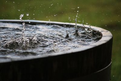 Close-up of water splashing on fountain