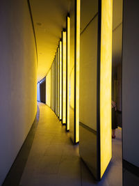 View of yellow corridor