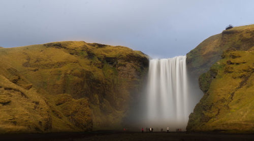 Scenic view of waterfall