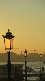 Street light against sky at night