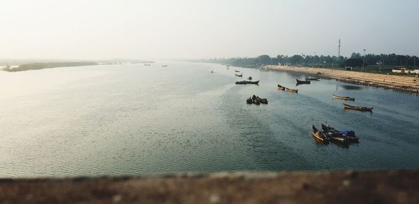 High angle view of beach against sky krishna river 