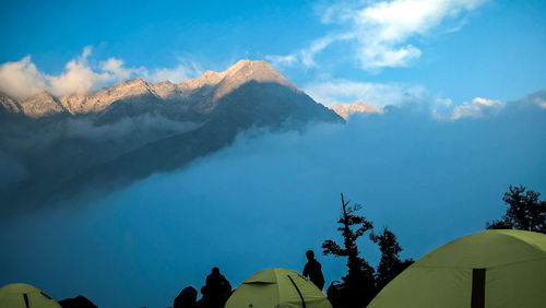 Low angle view of mountain against sky