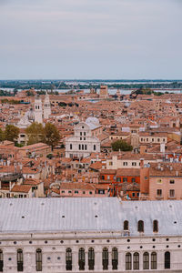 High angle view of townscape against sky