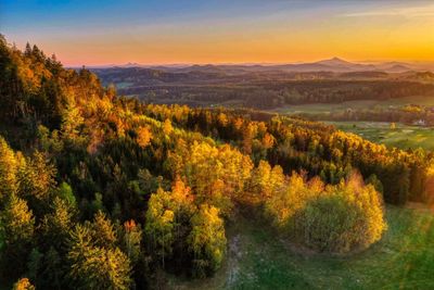 Scenic view of landscape during sunset