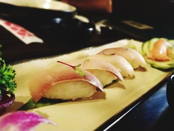 Close-up of seafood in plate