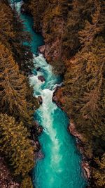 High angle view of rocks in sea