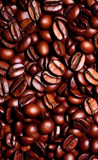 Full frame shot of roasted coffee beans