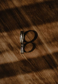 High angle view of shoes on table