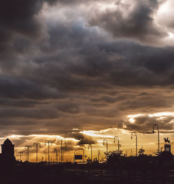 Scenic view of dramatic sky during sunset