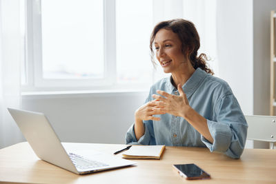 Businesswoman working at office