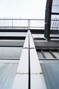 Low angle view of elevated walkway against clear sky