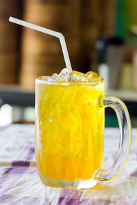 Close-up of drink on table