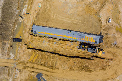 High angle view of rusty metal