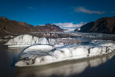 View of the skaftafellsjokul glacier in the skaftafell national park, iceland