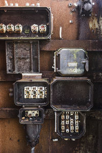 Close-up of fuse box