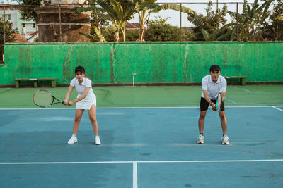 Woman playing tennis