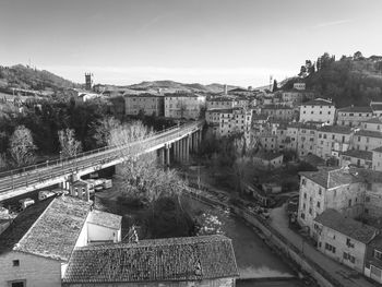 Aerial view of the medieval village of pergola