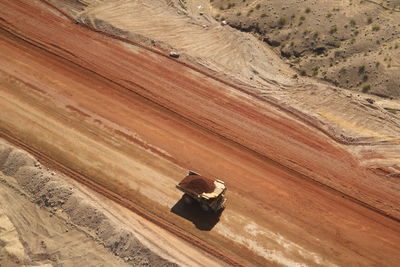 High angle view of construction vehicle