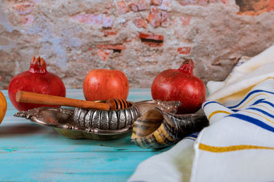 Close-up of fruits on table