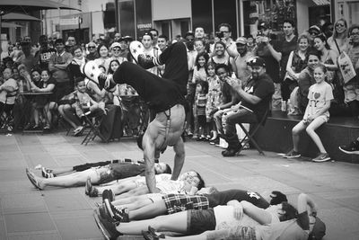 People walking on street