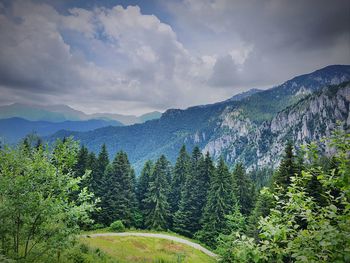 Scenic view of mountains against sky