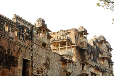 Low angle view of historic building against clear sky