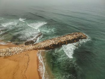 High angle view of sea shore