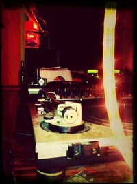 Close-up of illuminated lamp