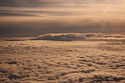 Aerial view of cloudscape during sunset